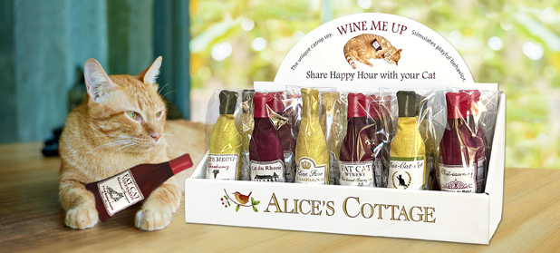 Choice of Label One Alice's Cottage Wine Me Up Happy Hour Premium Catnip Toy 