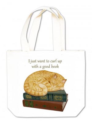 Gift Tote 18-531 Cat On Books