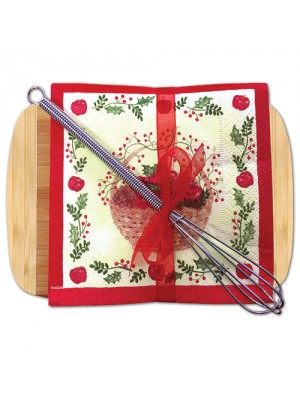 Cutting Board with Cocktail Napkins 35-46H Apple Basket