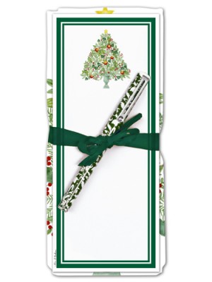 Flour Sack Towel & Magnetic Note Pad Set U26-357 Holiday Tree